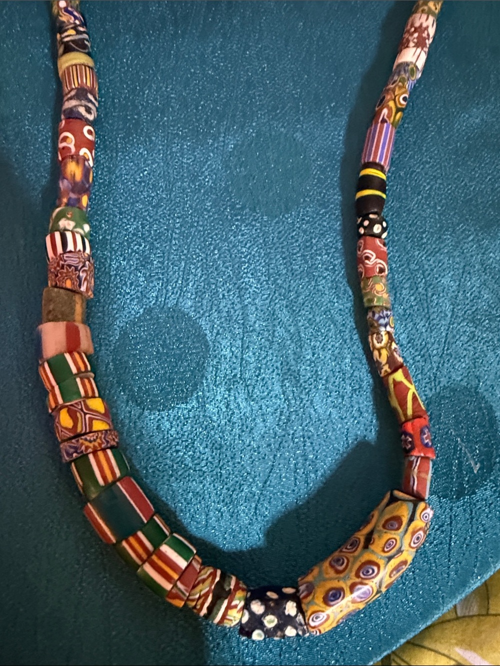 Colorful Millefiori Glass Bead Necklace - Multi